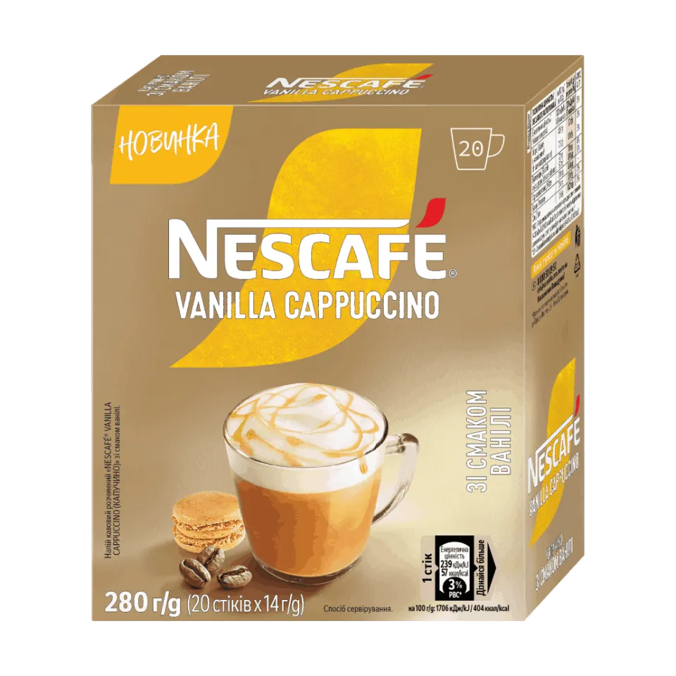 な*み様 NESCAFEPRESIDENT　65g×24本 Напій кавовий NESCAFÉ® Vanilla Cappuccino у стіках | Nescafé UA